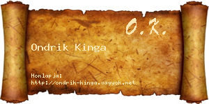 Ondrik Kinga névjegykártya